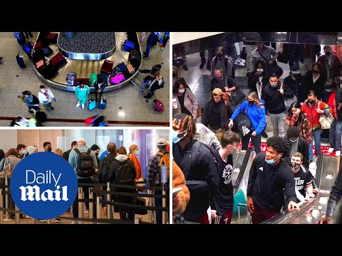 JFK airport bustling with travelers ahead of Thanksgiving holiday