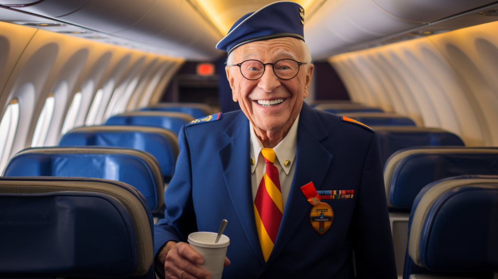 Aos 75 anos, Harvey realiza o sonho de se tornar comissário de bordo da Southwest