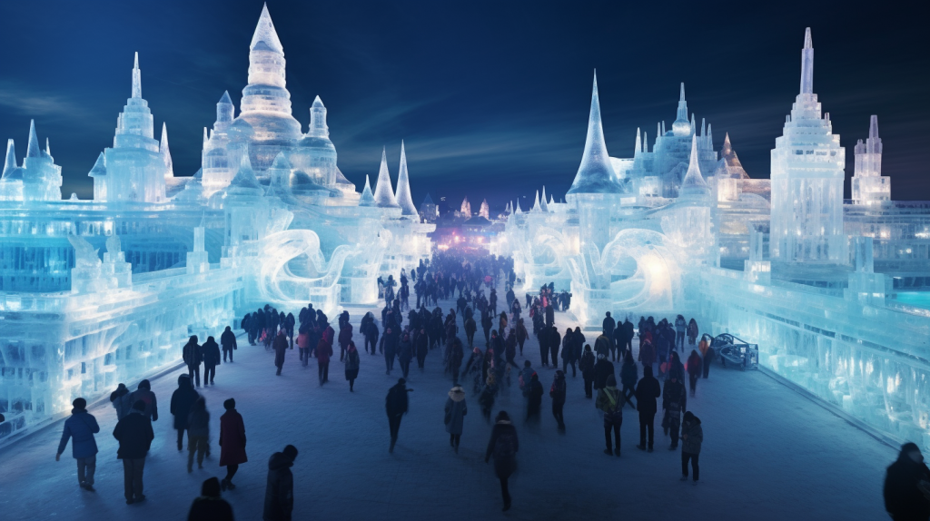 Quantas pessoas vão ao Harbin Ice Festival todos os anos?