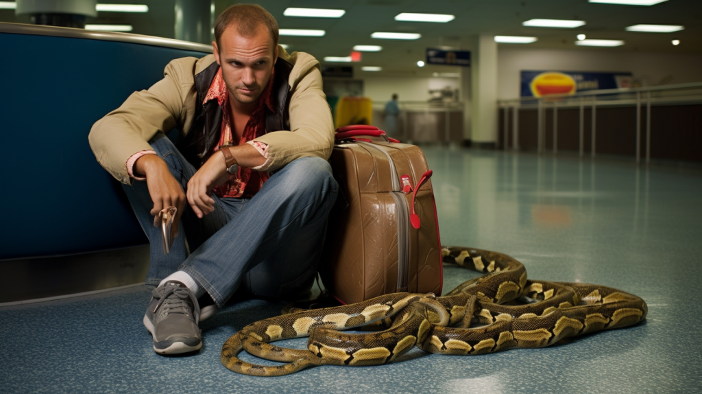 Incidente Incomum no Aeroporto de Miami: Homem Detido com Cobras nas Calças