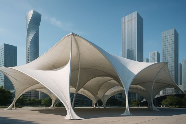 Form-finding membranstrukturer teknik 2025: Hur avancerade material och AI-drivet design kommer att transformera skylines och hållbarhet för nästa generation av byggda miljöer 