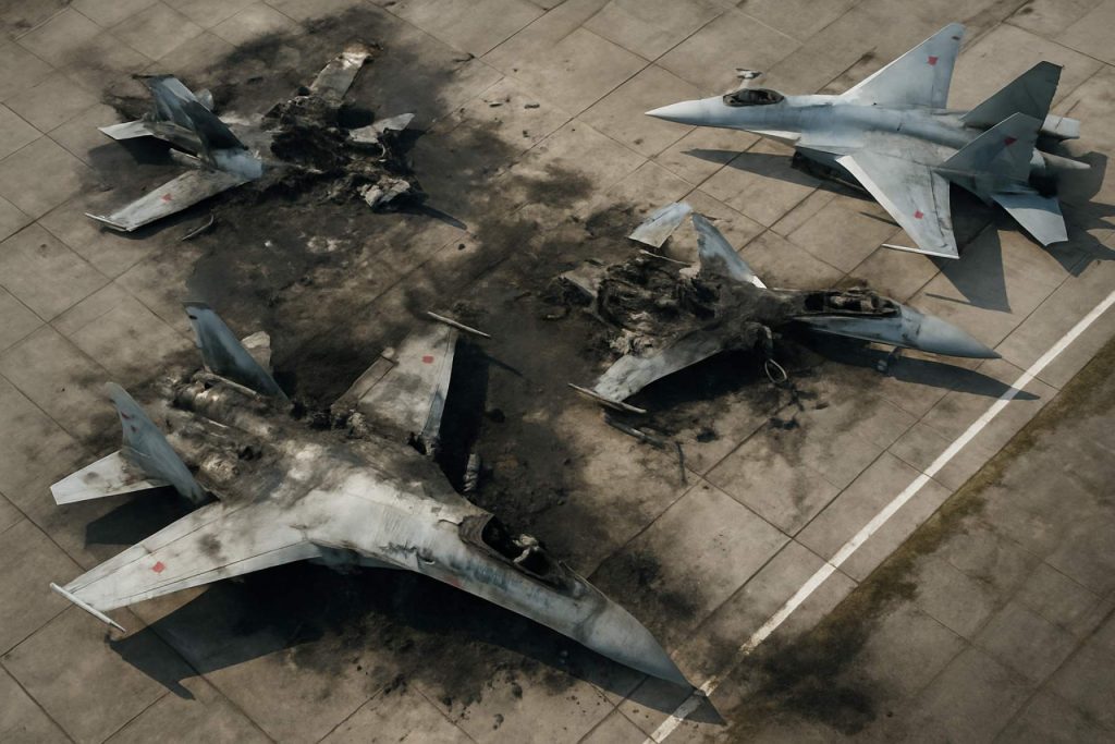 Russia’s Air Power Shaken: Shocking Satellite Images Reveal Scale of Ukraine’s Latest Drone Strike